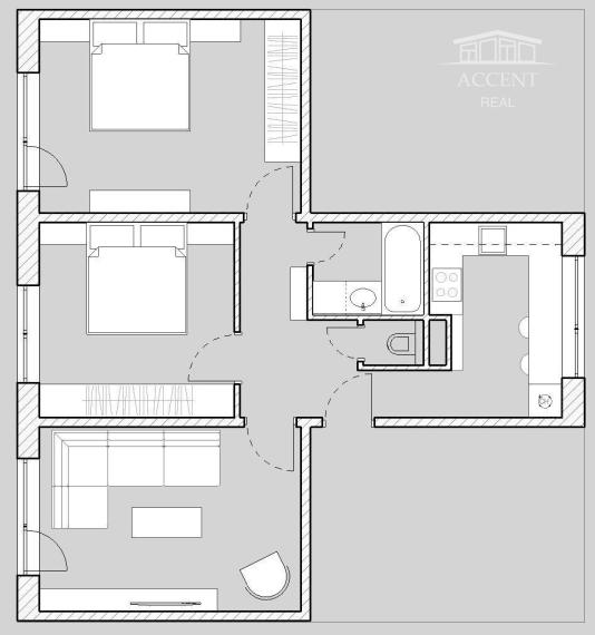 PEKNÝ 3-IZBOVÝ BYT S VEĽKOU  LOGGIOU (72M2) BLÍZKO CENTRA- KOMENSKÉHO ULICA MODRA