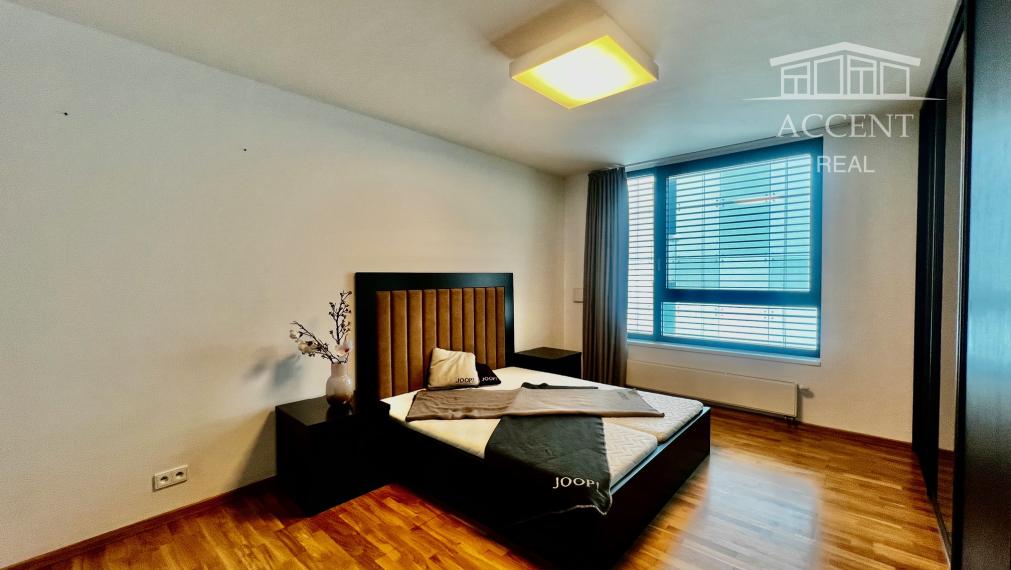 LUXUSNÝ VEĽKOMETRÁŽNY 3-IZBOVÝ BYT(90M2) NA 10. POSCHODÍ V RIVERPARKU S VÝHĽADOM NA DUNAJ - PARKING V GARÁŽI