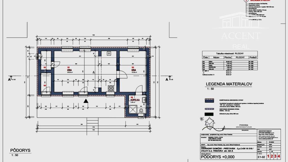2- IZBOVÝ DOMČEK V CENE BYTU - SO SÚPISNÝM ČÍSLOM, S TERASOU, PARKOVACÍMI MIESTAMI A KRÁSNOU ZÁHRADOU