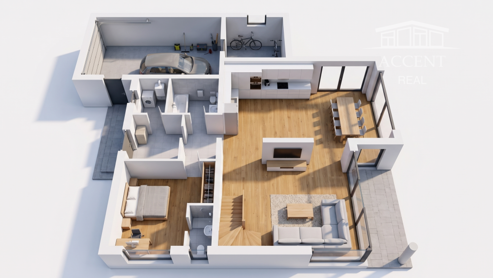 ACCENT REAL - PRÉMIOVÁ VILA S VEĽKORYSÝM PRIESTOROM A S GARÁŽOU (266M2) V IVANKE PRI DUNAJI
