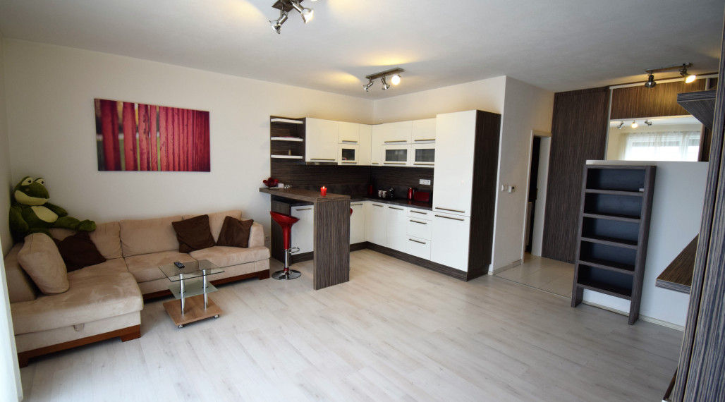 VEĽMI PEKNÝ 1-IZBOVÝ BYT(37M2) S PARKOVACÍM MIESTOM V UZAVRETOM REZIDENČNOM AREÁLI